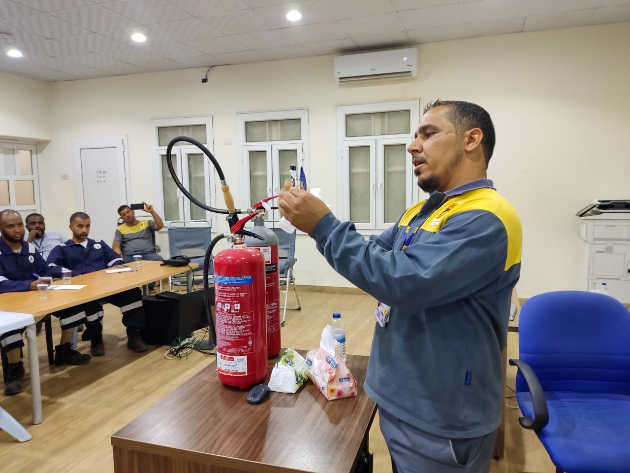 Firefighting team of the Awainat office successfully completed the ...