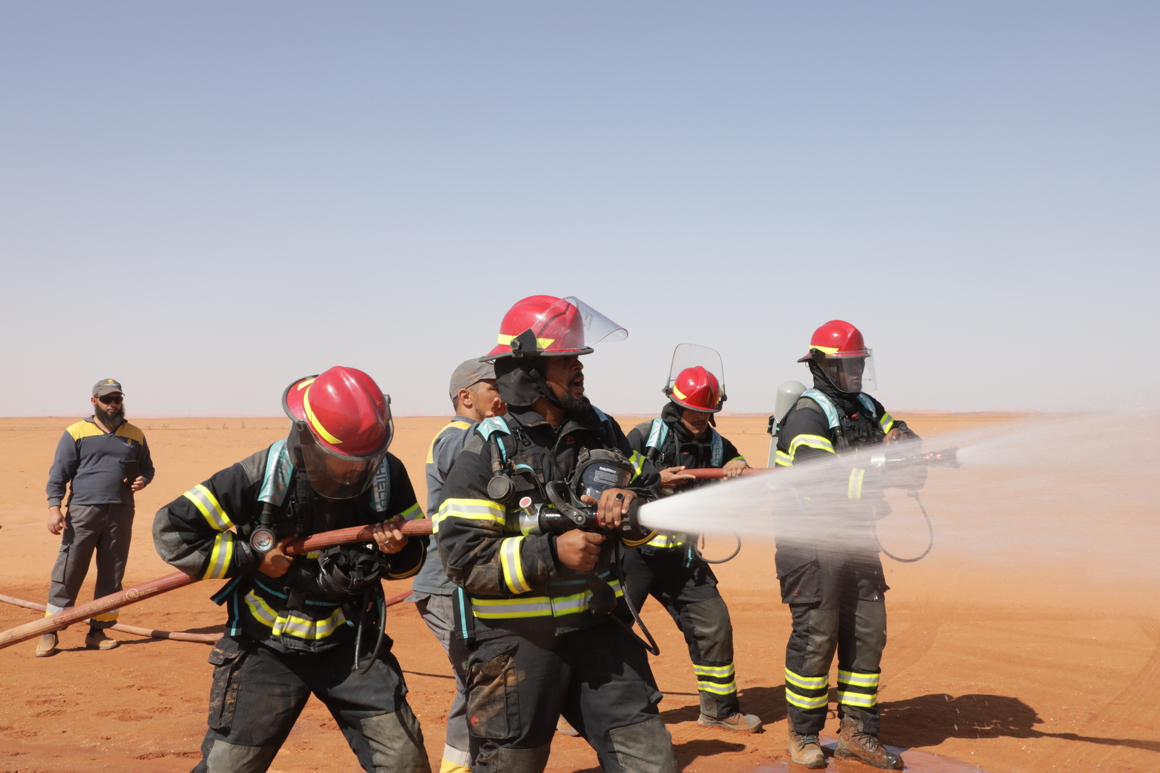 Firefighting team of the Awainat office successfully completed the ...